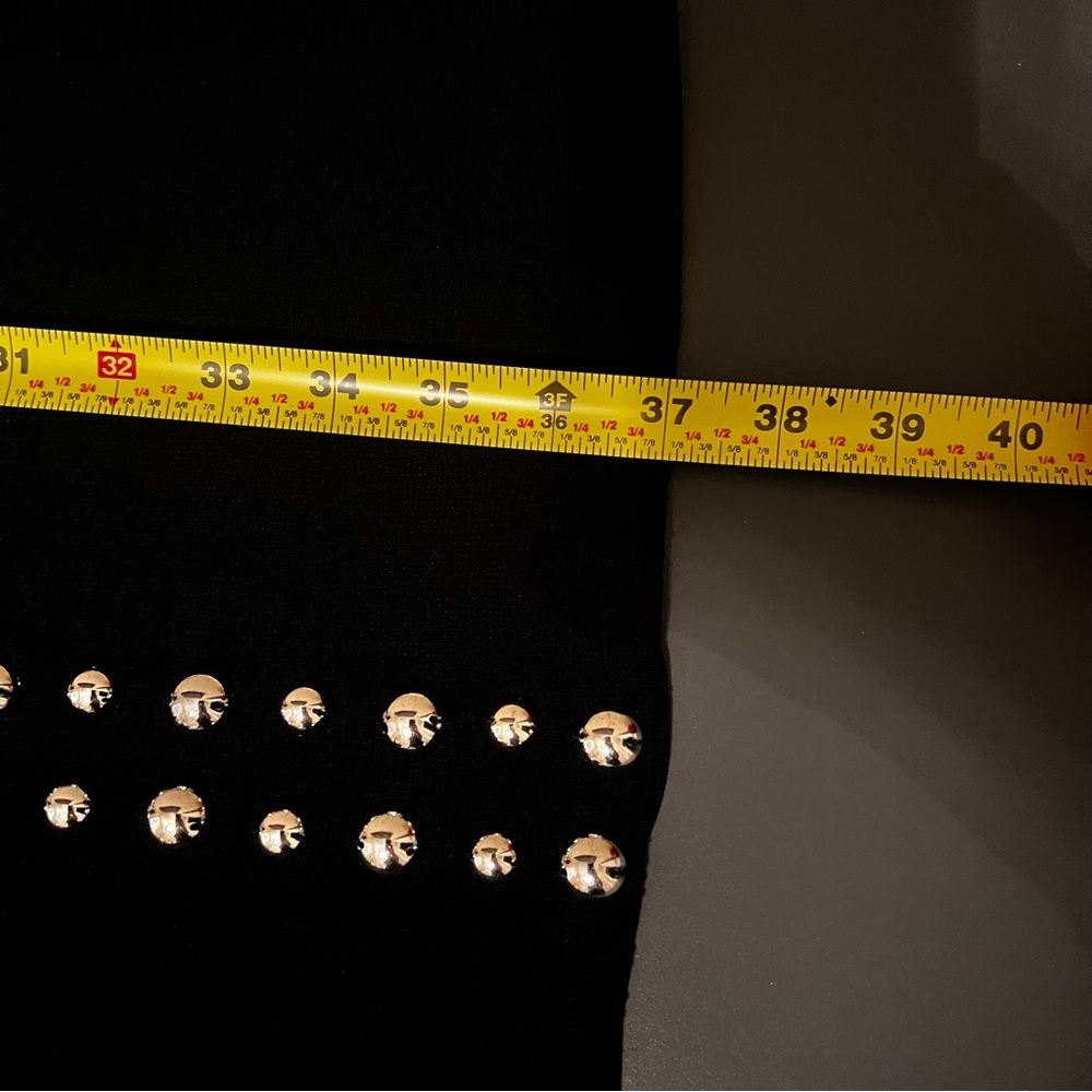Black Studded Sleeveless Tube Dress • High Neck • Size M - Picture 6 of 6